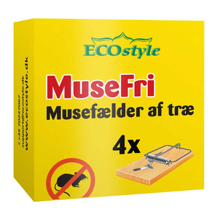 MuseFri musefælde af træ (4-pak)