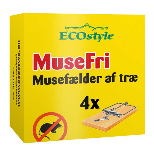MuseFri musefælde af træ (4-pak)